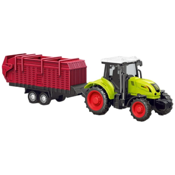 Tractor agrícola de juguete con motor de fricción, juguete educativo temprano, juguete agrícola coleccionable, vehículo de construcción pequeño para niños, regalo, camión maderero.