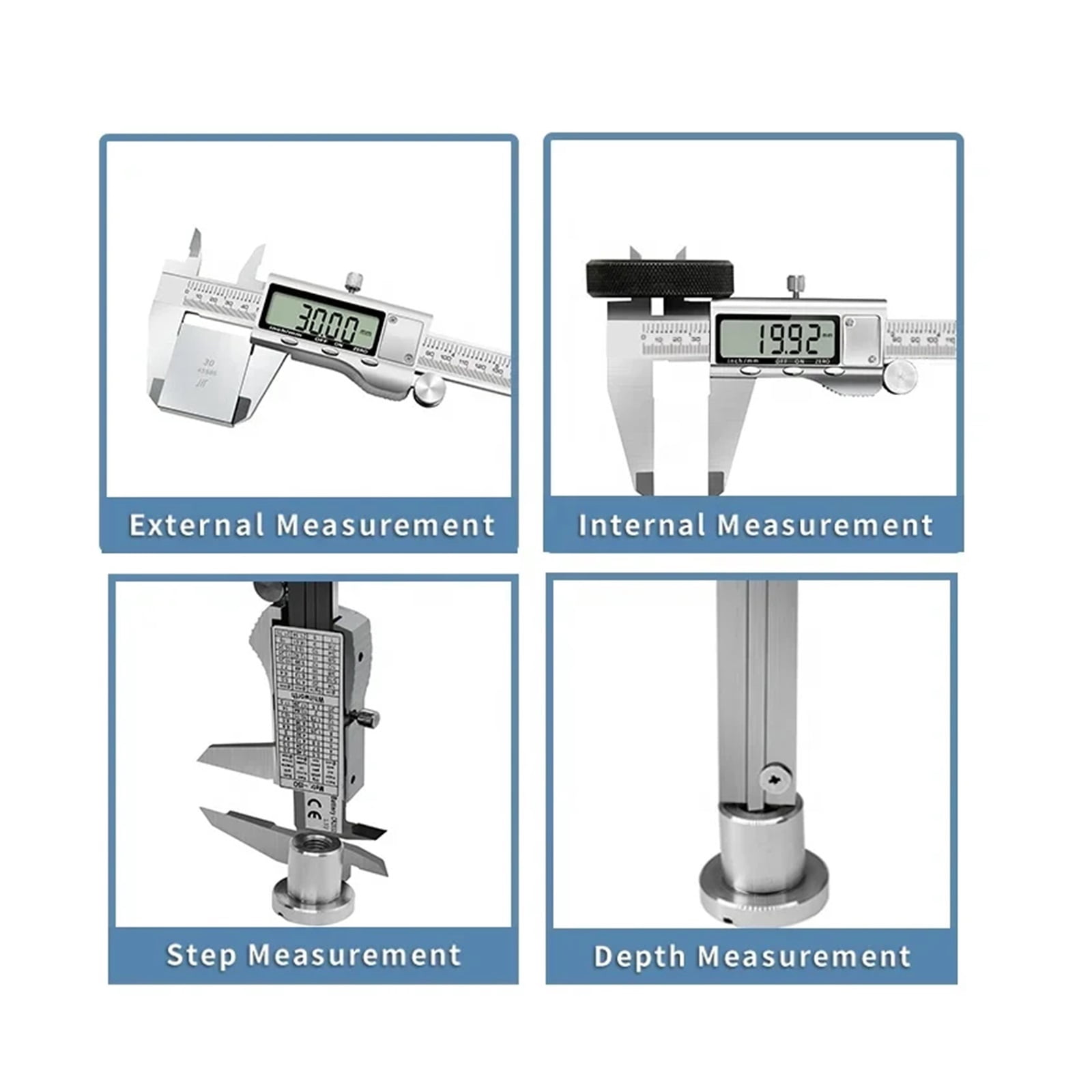 0-150mm Vernier Caliper Stainless Steel LCD Digital Caliper 6 Inch Instrument Depth Measuring Tools By ,Easy to Operate