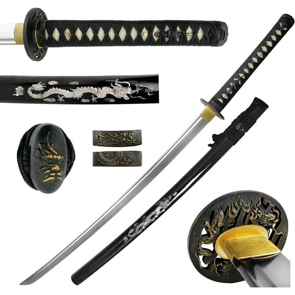 Musha Hand-Forged 1060 Carbon Steel Display Piece with Mother of Pearl Inlay 40 Inch Collector Prop