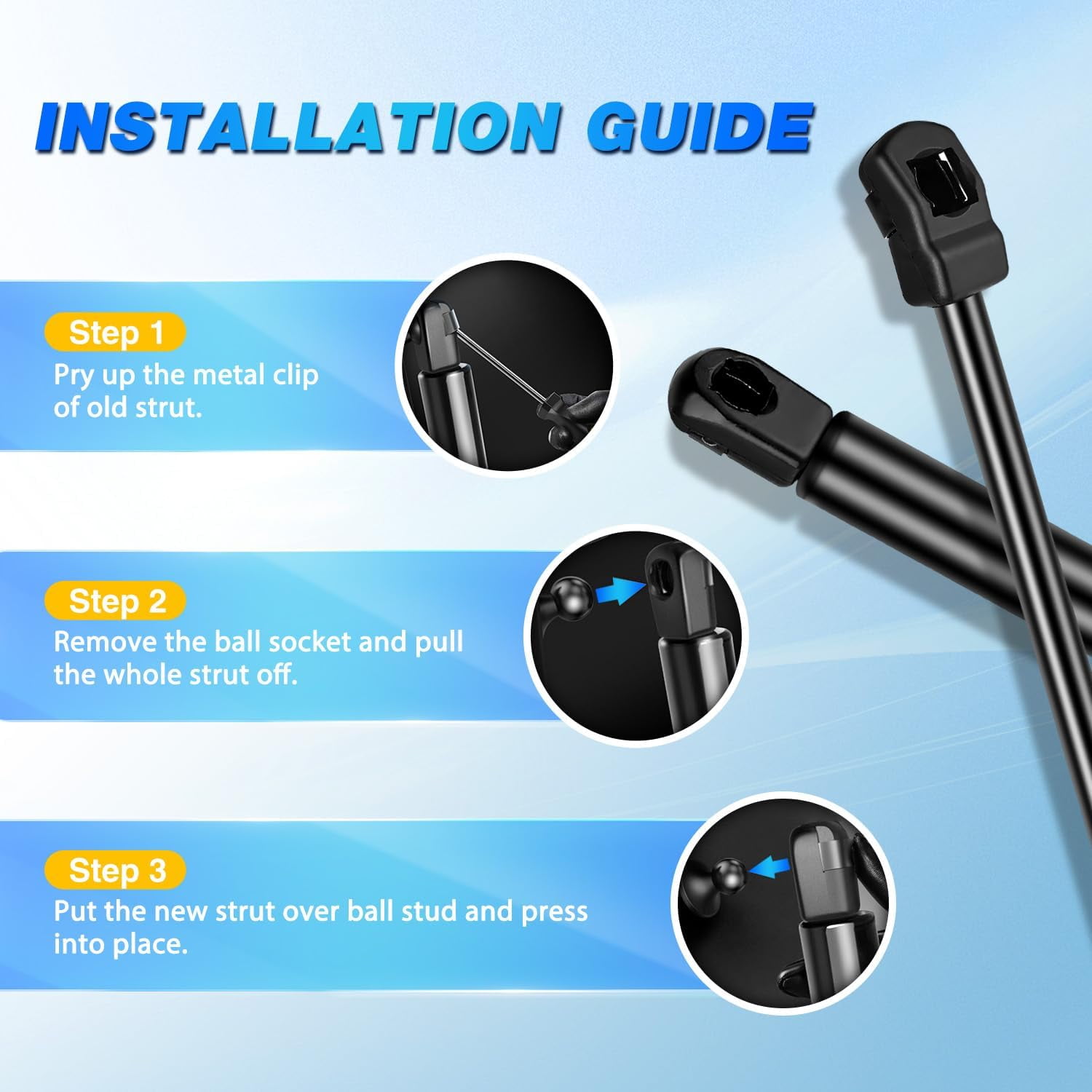 Nilight Hood Gas Struts Lift Supports PM1109 for Acura MDX 2007-2013 Spring Shocks 23 Inch, 2PCS Set Rod