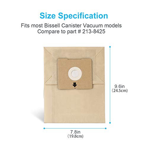 LANMU Replacement Dust Bags Compatible with Bissell Zing 4122 Series 2154A 2154W Canister Vacuum Compare to Part Number 2138425 6 Pack 
