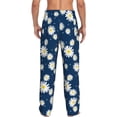 thumbnail image 3 of Uemuo Daisies Flowers Pattern Men's Wide Leg Palazzo Lounge Pants with Pockets Light Weight Loose Comfy Casual Pajama Pants-Medium, 3 of 9