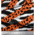 thumbnail image 2 of Soimoi White Japan Crepe Satin Fabric Leopard & Wild Animal Skin Print Fabric by Yard 42 Inch Wide, 2 of 3