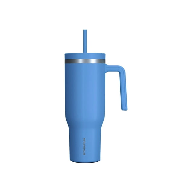 Termo Hydrapeak Voyager de 40 oz con asa y popote azul