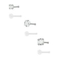 thumbnail image 2 of Body Jewelry, Women's 22G Sterling Silver Multicolor Crystal Nose Studs, 6 Pack, 2 of 5