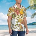 thumbnail image 5 of Kll Men'S Hawaiian Shirt Short Sleeve Button Down Beach Shirts-Ducks And Flowers, 5 of 8