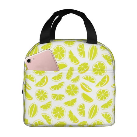 Insulated Lunch Bag for Women Men - cartoon Lemon print Leakproof Cooler Lunch Box for Women Men  Lunch Tote Bags for Work School Picnic Travel