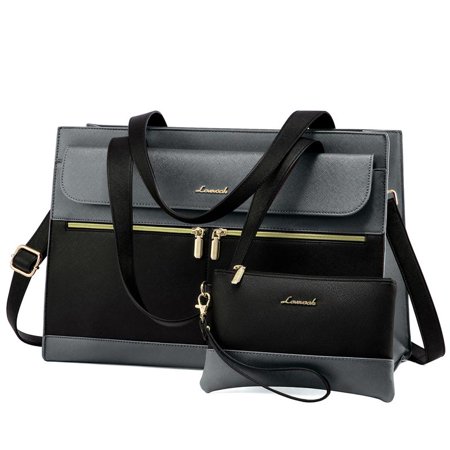 LOVEVOOK Fall Laptop Tote Bags for Woman - Fits 15.6'' Laptop, Crossbody Bags for Work with Cup Houder, Waterproof Vegan Leather Briefcase Handbag.