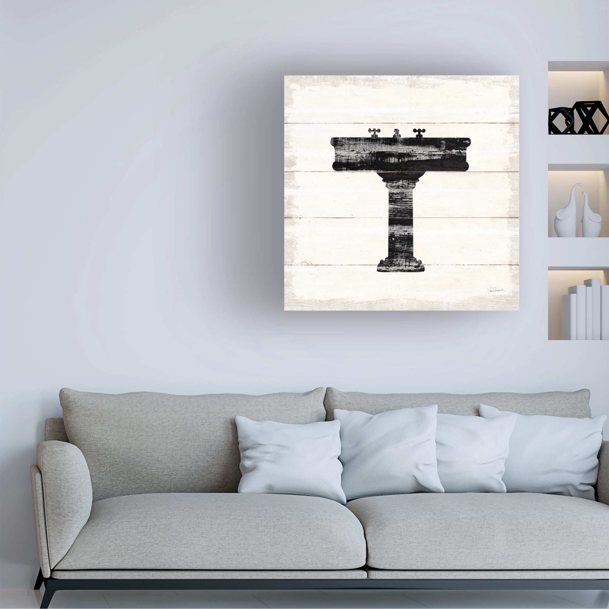 Trademark Fine Art 'Shiplap Bath II' Canvas Art by Sue Schlabach