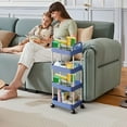 thumbnail image 5 of Yaoyar 4-Tier Storage Cart,Multifunction Kitchen Storage Organizer,Mobile Shelving Unit Utility Rolling Cart with Lockable Wheels for Bathroom,Laundry,Living Room, 5 of 7