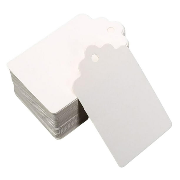 Etiquetas de papel 100x, etiquetas personalizadas multiusos de estilo Vintage sin patrón para adornos colgantes, envoltorio de regalo para hornear, Blanco Baoblaze Etiquetas sin patrón