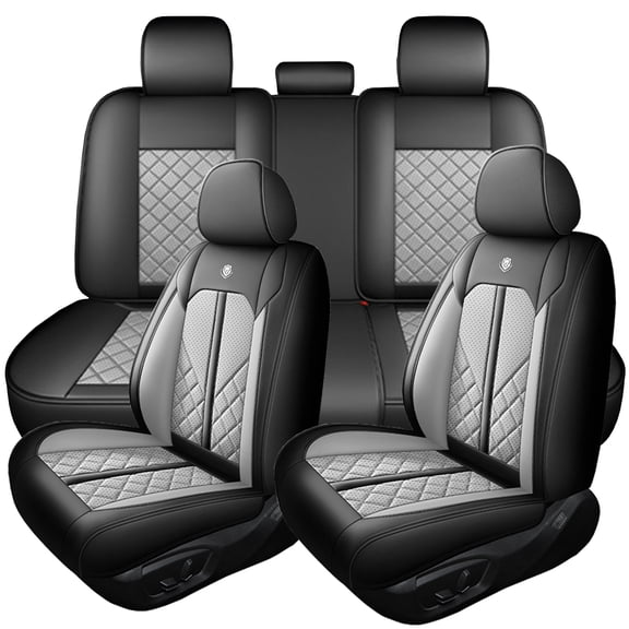 2026 for Hyundai Tucson Seat Cover, Black and Gray Car Seat Covers, Premium Leather 5 Seats Full Set Waterproof & Wear-Resistant Soft Skin-Friendly Comfort, Pet Car Seat Covers