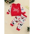 thumbnail image 1 of Seyurigaoka Unisex Baby Christmas Clothes Set, Deer Print Tops+Elastic Waist Trousers, 1 of 9