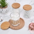 thumbnail image 2 of Set dispensador con soporte Qtip de vidrio BKYFPQ, paquete de 3 con tapas, 2 of 7