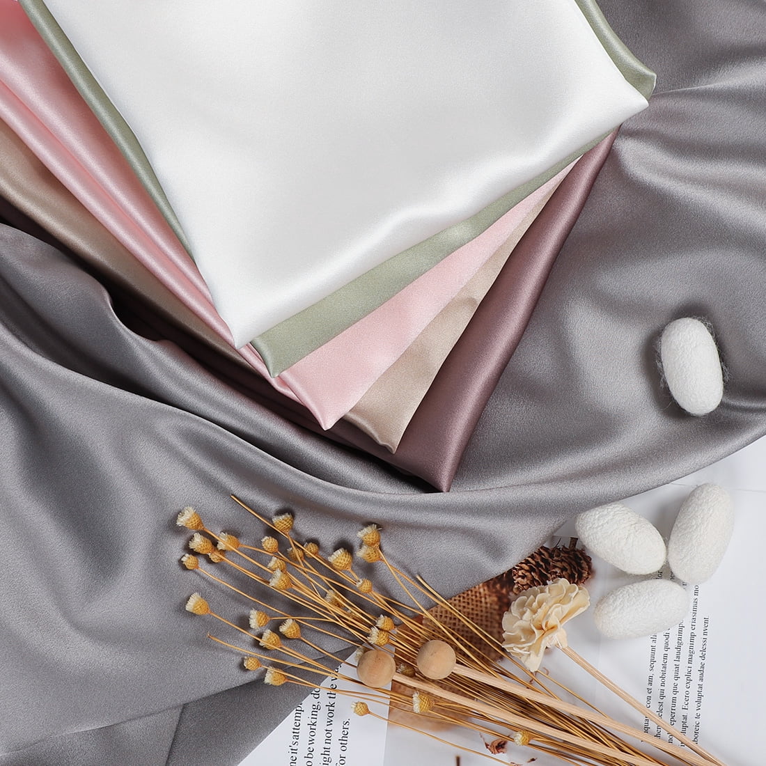 Unique Bargains 2-Pack 25 Momme Mulberry Silk Pillowcases, Standard, Silver Grey