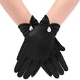 thumbnail image 3 of PIKADINGNIS Women Bridal Wedding Gloves Satin Short Opera Gloves Pearl Wrist Banquet Dress Gloves Fancy Party Floral Gloves, 3 of 6