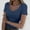 Blue, variant on DuoJiaJ Women V Neck Ribbed Fitted Tight Tshirt Short Sleeve Shirt Basic Knit Top Cropped Tops for Women Gray S