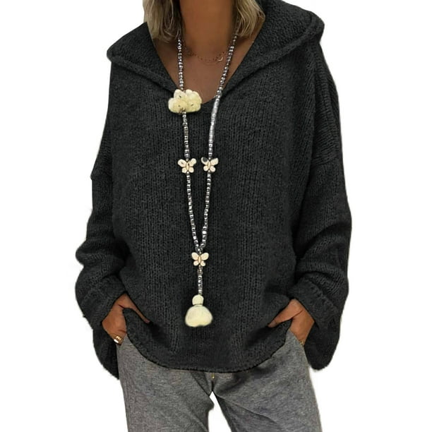 Hooded loose shop fitting plain sweaters