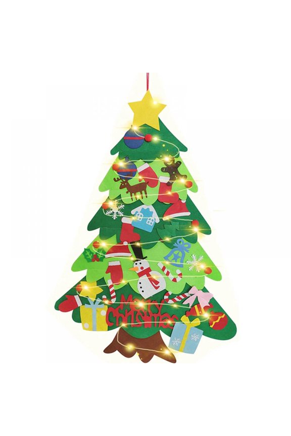 DIY Felt Christmas Tree New Year Gift Children Toys Artificial Wall-Mounted Home Decoration Ornaments