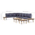 thumbnail image 4 of vidaXL 7-Seater Garden Lounge Set with Cushions Solid Acacia Wood Brown, 4 of 5