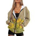 thumbnail image 4 of SCRAWLGOD Sunflower Woman Zipper Hoodies for Women Oversized Sweatshirt with Hood Long Sleeve Ladies Hoodies Zip Front Comfy Active Wear Hoodies for Women Work Size XS, 4 of 7