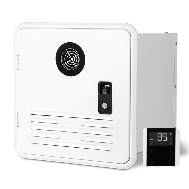 GloryStar Instant RV Water Heater, 12V DC Propane System with Remote Controller, 15x15 in Door and Front Outlet, Delivers Instant Hot Water for RV Living or Camping