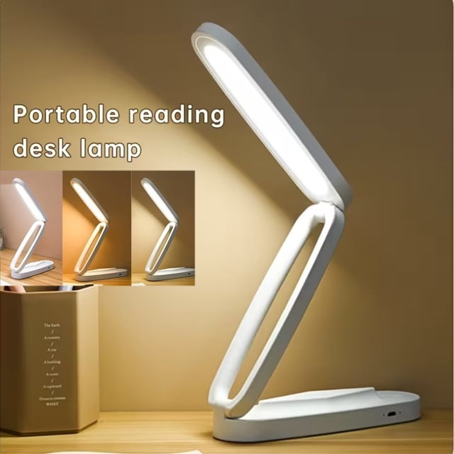 Retráctil LED lámpara de escritorio sensor de toque escritorio oficina hogar luz de lectura recargable