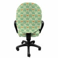 thumbnail image 3 of Floral Office Chair Slipcover, Continuous Eastern Style Blossoms Leaves Botanical Illustration, Protective Stretch Decorative Fabric Cover, Standard Size, Pale Green Dark Peach, by Ambesonne, 3 of 5