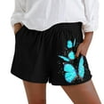 thumbnail image 1 of Pantalones cortos para mujer Pantalones de entrenamiento de playa con cintura elástica de verano Cómodos con bolsillo Pantalones casuales Pompotops ulkah936905, 1 of 4