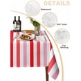 thumbnail image 3 of Red Pink Stripe Tablecloth Rectangle Table Cloths 54x108, Waterproof Tablecloth Outdoor Table Cloth, Geometric White Vertical Striped Washable Table Cover for Kitchen Dinning Party, 3 of 8