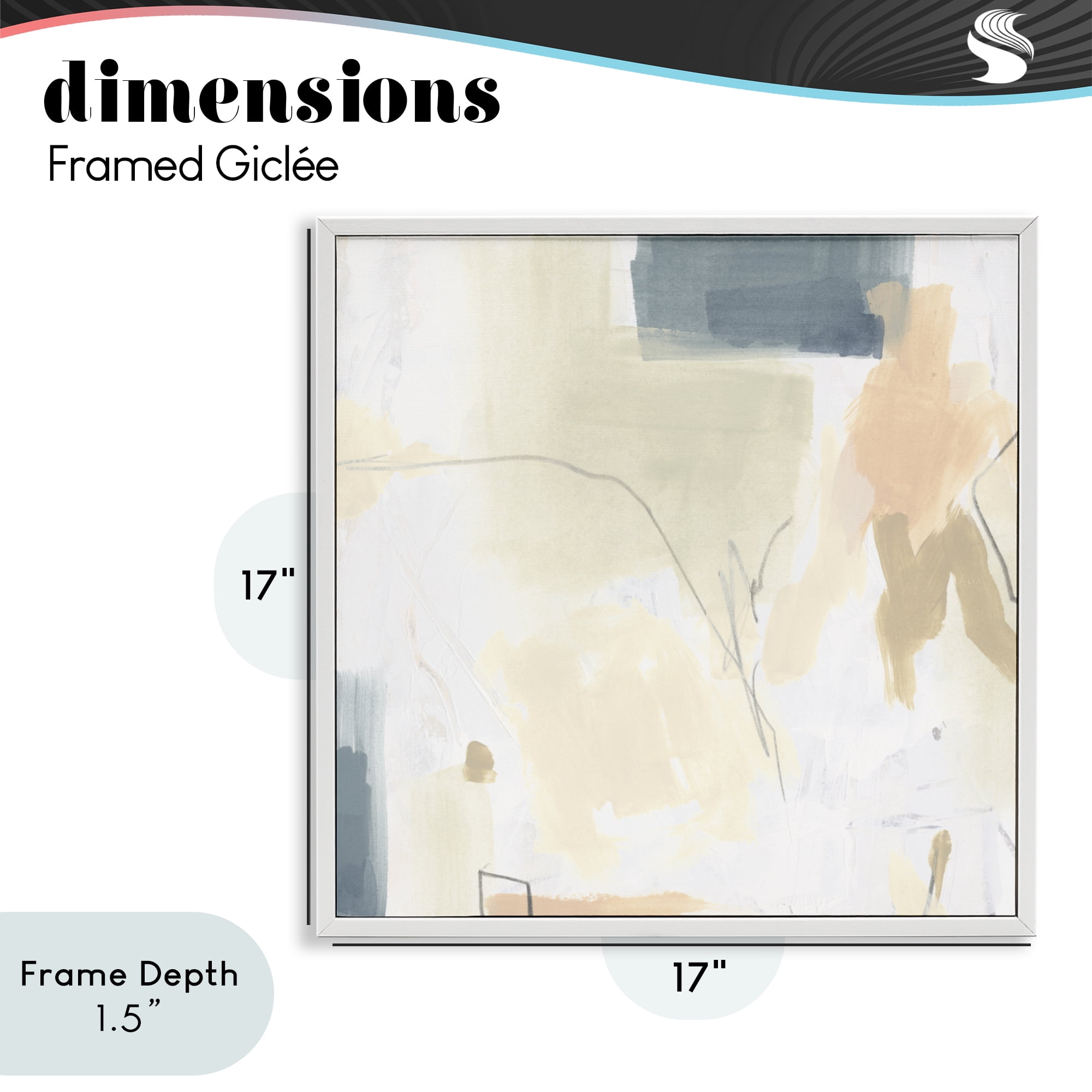 Stupell Industries Plaster Line Abstract White Framed Giclee Art, design by June Erica Vess