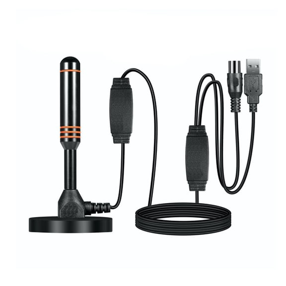 Antena de TV digital Elegate para interiores base magnética Con Amplificador USB negro