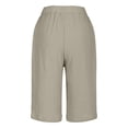 thumbnail image 5 of RYRJJ Womens Bermuda Shorts Knee Length Drawstring Elastic Waist Pants Wide Leg Summer Casual Beach Shorts with Pockets(Khaki,S), 5 of 7
