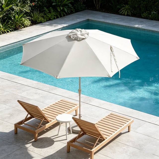 Patio Banana Umbrella Cover Replacement, 9.84 ft, 8 Ribs, Waterproof Sunshade for Outdoor Garden Pool, Polyester, 1 Pack