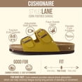 thumbnail image 2 of Cushionaire Lane Cork Footbed Sandals for Women – Comfortable Double Buckle Slip-On with Genuine Suede Footbed & Arch Support Slides for Women Footwear, 2 of 20