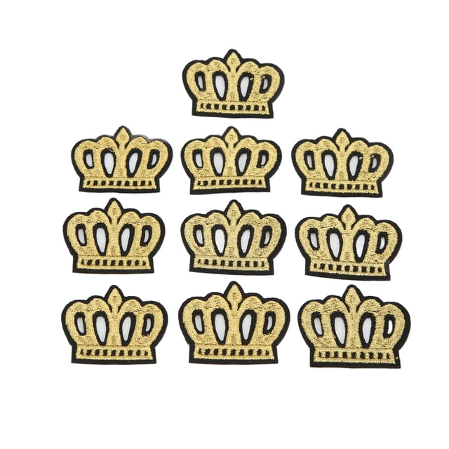 Crown Embroidered Patch, Cartoon Crown DIY Big Crown Embroidered Patch Cotton Material For Hats For Pants For Handbags