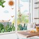 thumbnail image 4 of Pegatinas de pared de cactus con acuarela, cielo, nubes, sol, pájaros, paisaje, despegar y pegar, arte DIY, calcomanías de pared de PVC, decoraciones para sala de estar y dormitorio., 4 of 6