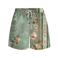 thumbnail image 4 of Summer Savings! Stamzod Swim Trunks Men Fashion Vintage Floral Print Drawstring Waist Beach Mens Bathing Suit Quick Dry Plus Size Mens Swim Shorts On Clearance, 4 of 6