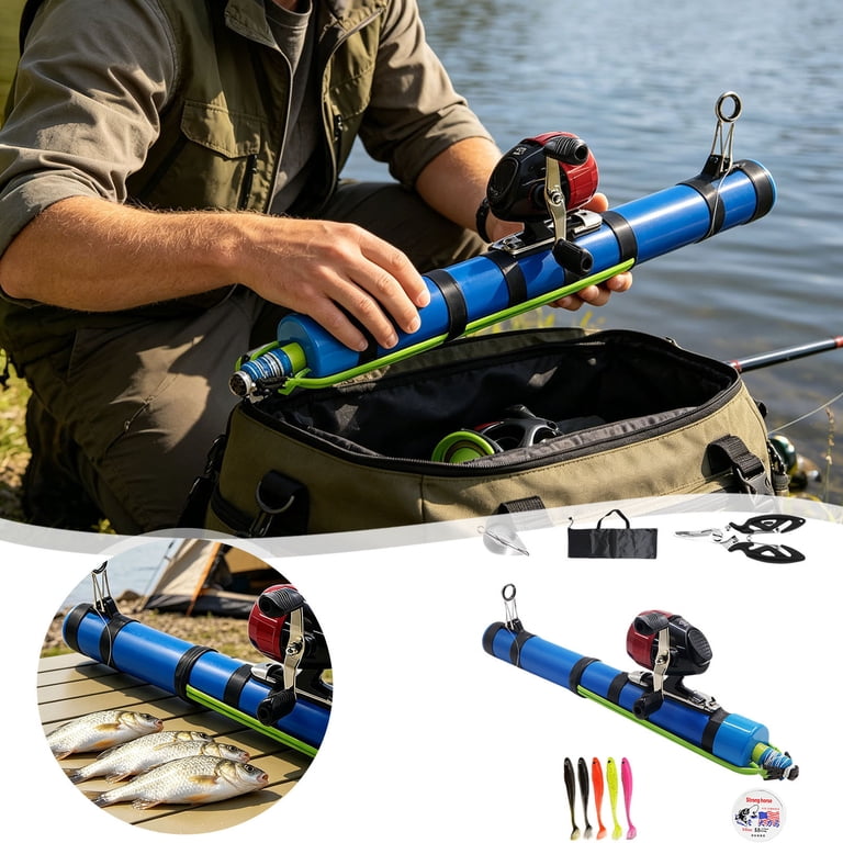 compact trout fishing pole Bombrooster Carbon Fiber Telescopic Rods Reel Combo Catapult Rod + Reel Portable Catapult Rod Reel Rocket Pole For Outdoor Anglers Travel Features Japanese Small Fly Rod Small