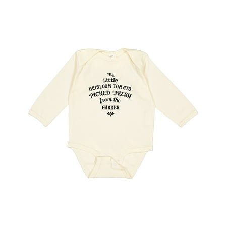 

Inktastic My Little Heirloom Tomato Picked Fresh from the Garden Gift Baby Boy or Baby Girl Long Sleeve Bodysuit