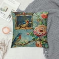 thumbnail image 2 of Chilfamy Vintage French Bird and Bird's Nest Throw Pillow Covers Decorative Camellia Flower Pillow Cases Home Decor Square Animal Farmhouse Pillowcase (Blue Bird) White, 2 of 5