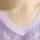 thumbnail image 4 of Camisas de Cuello en V de Manga Corta para las Mujeres Lino Blusas Bordadas Ajuste Suelto Verano Casual Tops de Cuello Redondo, 4 of 5