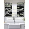 thumbnail image 5 of Sage Green Black Stripes Sheer Curtains 54 Inch Length 2 Panels Set Window Treatments, Grey Abstract Gradient Striped Rod Pocket Semi Curtains for Living Room/Bedroom/Kitchen Décor, 104"W x 54"L, 5 of 7