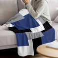 thumbnail image 3 of Navy Blue Grey Black Geometric Throw Blanket for Couch,Lightweight Flannel Fleece Blanket,Middle Century Art Abstract Aesthetics Microfiber Plush All Season Decorative Blankets for Sofa Bed 50"x60", 3 of 9
