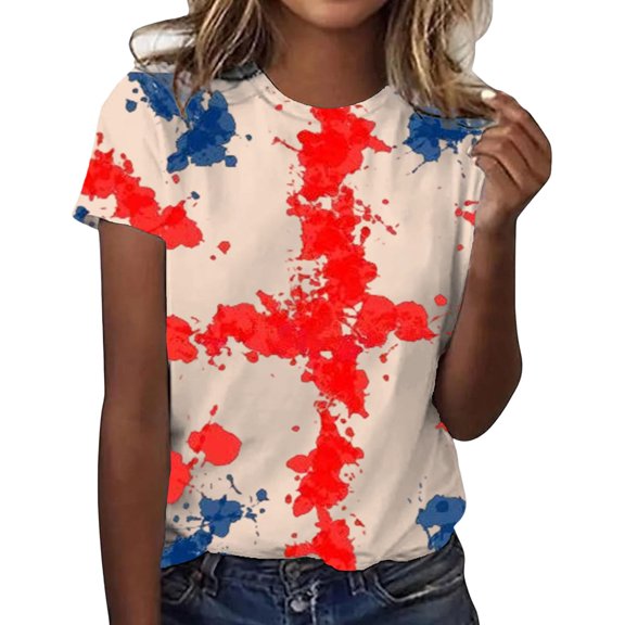 Womens Business Tops Graphic Print Short Sleeve Round Neck Rugby Shirt for Women,Beige,L