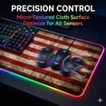 thumbnail image 6 of memzuoix LED Mouse pad 31.5×11.8 Inch, Large RGB Glow Gaming Mouse Pad for Computer, 12 Cool Lighting Modes, Anti-Slip Base, Waterproof, Stain Resistant, Desk Mouse pad for Wireless mouse, Flag Shape, 6 of 9
