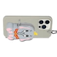 thumbnail image 4 of For Iphone 14 Pro Silicone Wallet Phone Case With Lanyard(Grey Elephants), iPhone 14, 4 of 5