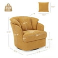 thumbnail image 5 of Dycanpo Swivel Accent Chair , 360 Degree Round Swivel Barrel Chair with Pillow , Soft Padded Barrel Armchair for Living Room , Yellow, 5 of 10
