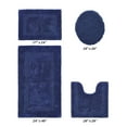 thumbnail image 2 of Better Trends Bath Rug 4 Piece Set 100% Cotton Soft Bathroom Seat Covers, Water Absorbent, Reversible, Machine Washable for Bathroom Decor Toilet Base Contour, Lid Cover Navy Lux Collection, 2 of 4