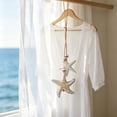 thumbnail image 5 of Wooden Coastal Wall Art, Hanging Beach Wall Decor with Rope, Nautical Wall Decor with Starfish & Seahorse & Fish for Bedroom Living Room, 5 of 7